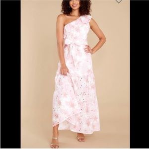 Elegant Pink Floral Maxi Dress